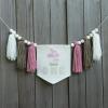 Toadstool One Birthday Banner - Mushroom 1st Highchair Birthday Garland, Mushroom One Tassel Garland, First Birthday Party Decorations, One Birthday Party Supplies, Fairy Princess Tassel Banner view 1