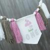 Toadstool One Birthday Banner - Mushroom 1st Highchair Birthday Garland, Mushroom One Tassel Garland, First Birthday Party Decorations, One Birthday Party Supplies, Fairy Princess Tassel Banner view 4