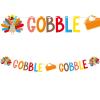 Gobble Gobble Turkey Thanksgiving Banner - Essential Thanksgiving Party Supplies for Unforgettable Party Decorations view 1