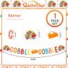 Gobble Gobble Turkey Thanksgiving Banner - Essential Thanksgiving Party Supplies for Unforgettable Party Decorations view 2