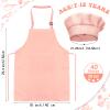 Handepo 40 Pcs Apron Chef Hat Set Aprons Chef 's Bib Apron Hats Bulk for Cooking Painting 7-13 Years(Mixed Color) view 2