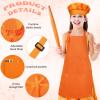 Handepo 40 Pcs Apron Chef Hat Set Aprons Chef 's Bib Apron Hats Bulk for Cooking Painting 7-13 Years(Mixed Color) view 3