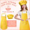 Handepo 40 Pcs Apron Chef Hat Set Aprons Chef 's Bib Apron Hats Bulk for Cooking Painting 7-13 Years(Mixed Color) view 4