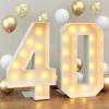 4ft Light up Numbers 40 Mosaic Numbers Marquee Frame with Slots for 40th Birthday Party Large Cardboard with Light Bulbs Pre-Cut Kit Giant Cut-Out Thick Foam Board Sign Diy Decorations Anniversary view 1