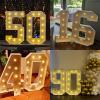 4ft Light up Numbers 40 Mosaic Numbers Marquee Frame with Slots for 40th Birthday Party Large Cardboard with Light Bulbs Pre-Cut Kit Giant Cut-Out Thick Foam Board Sign Diy Decorations Anniversary view 2