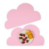 Relaxdays Children's Placemats, Set of 2, Cloud, Non-Slip, Washable, 47.5 x 26.5 cm, Pink view 1