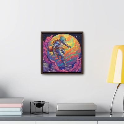 Atlas Climbing Globe - Gallery Canvas Wraps, Square Frame Premium Gallery Wraps (1.25) Walnut 12 x 12 (Square)