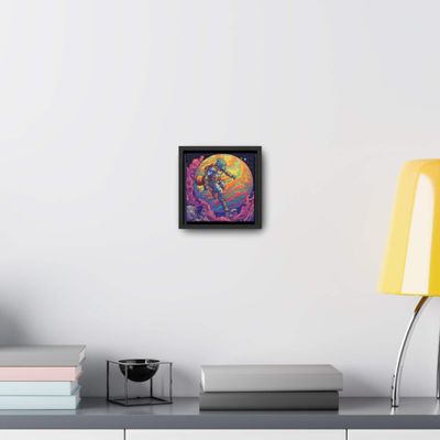 Atlas Climbing Globe - Gallery Canvas Wraps, Square Frame Premium Gallery Wraps (1.25) Black 6 x 6