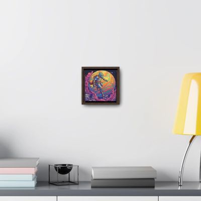 Atlas Climbing Globe - Gallery Canvas Wraps, Square Frame Premium Gallery Wraps (1.25) Walnut 6 x 6