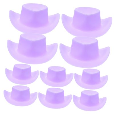 10pcs Mini Hat Cake Decorations Playset Accessories Mini Dolls Cake Hat Decor ature Decor Supplies Purple Plastic Multicolor Denim