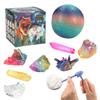 Depesche 12156 Dino World Galaxy  Children's Digging Kit, Colourful Ball with 3 Gems, Hammer, Chisel and Brush Included view 1