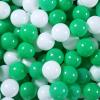 GUESVOT Green Ball Pit Balls - Crush Proof Plastic Balls for Ball Pit Pack of 100pcs Set for Toddlers Ball Pool Playtent Tunnels with Reusable Storage Bag - 2.16 Inch (White+Green) view 1
