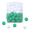 GUESVOT Green Ball Pit Balls - Crush Proof Plastic Balls for Ball Pit Pack of 100pcs Set for Toddlers Ball Pool Playtent Tunnels with Reusable Storage Bag - 2.16 Inch (White+Green) view 2