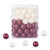 GUESVOT Red Ball Pit Balls - Crush Proof Plastic Balls for Ball Pit Pack of 100pcs Set for Toddlers Ball Pool Playtent Tunnels with Reusable Storage Bag - 2.16 Inch (Beige+Red) view 2