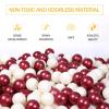 GUESVOT Red Ball Pit Balls - Crush Proof Plastic Balls for Ball Pit Pack of 100pcs Set for Toddlers Ball Pool Playtent Tunnels with Reusable Storage Bag - 2.16 Inch (Beige+Red) view 4