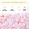 GUESVOT Pink Ball Pit Balls - Crush Proof Plastic Balls for Ball Pit Pack of 100pcs Set for Toddlers Ball Pool Playtent Tunnels with Reusable Storage Bag - 2.16 Inch(Pear Pink+Transparent) view 4