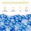 GUESVOT Blue Ball Pit Balls - Crush Proof Plastic Balls for Ball Pit Pack of 100pcs Set for Toddlers Ball Pool Playtent Tunnels with Reusable Storage Bag - 2.16 Inch (Pear Blue+Transparent) view 4