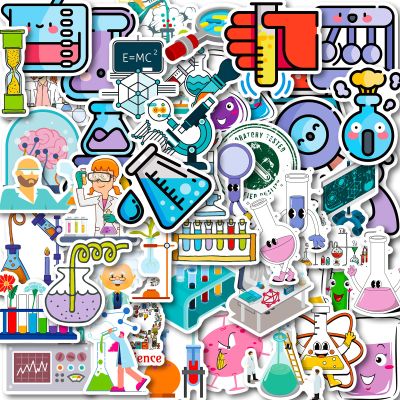 50 Pcs Funny Laboratory Science Stickers for Teens Students Teachers, Science Experiment Waterproof Vinyl Stickers & Chemistry Decals for Laptop, Water Bottle, Notebook, Science Classroom Decor