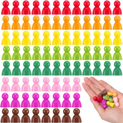 Liliful 200 Pcs Multicolor Game Pieces Plastic Pawns Board Game Accessories Tokens Markers Replacement for Tabletop Playing, Sorting, Counting