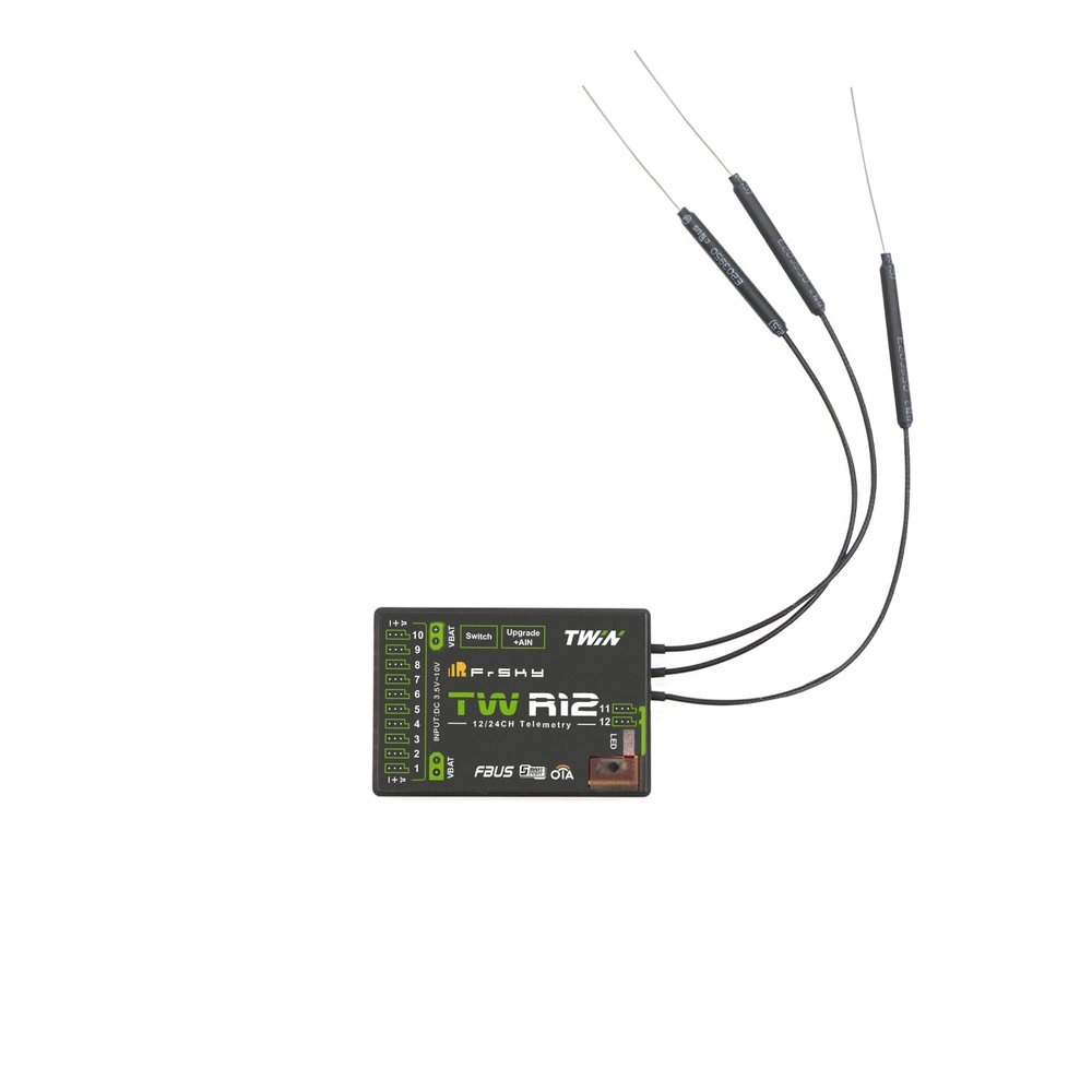 FrSky TW R12 Dual 2.4G with PWM SBUS FBUS or S.Port XT30 Plug Receiver