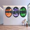 17.3'' Moving Sand Art Decor Picture, 3D Deep Sea Moving Sand Art 360 Rotating Sand Painting Wall Art Mounted Glass Crafts Deep Sea Sandscape for Living Room Relaxing Mood Home Office Decoration (E) view 2