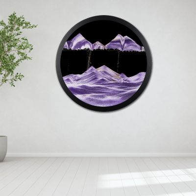 17.3'' Moving Sand Art Decor Picture, 3D Deep Sea Moving Sand Art 360 Rotating Sand Painting Wall Art Mounted Glass Crafts Deep Sea Sandscape for Living Room Relaxing Mood Home Office Decoration (M)