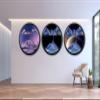 17.3'' Moving Sand Art Decor Picture, 3D Deep Sea Moving Sand Art 360 Rotating Sand Painting Wall Art Mounted Glass Crafts Deep Sea Sandscape for Living Room Relaxing Mood Home Office Decoration (D) view 3
