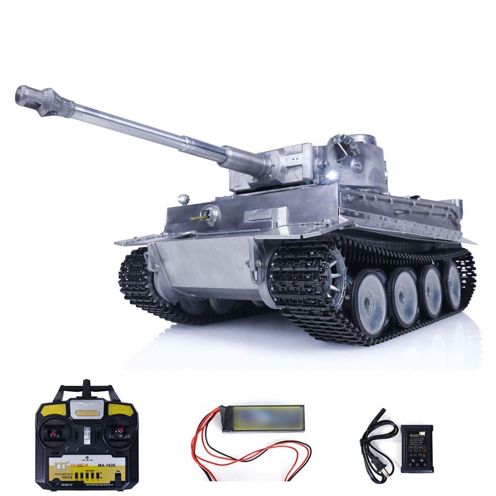 wheelfun Mato RC Tank Almost Full Metal 1/16 Scale German Tiger I BB Shooting RTR Tank 1220 360 Rotating Turret BB Shooting Airsoft Tank That Shoot