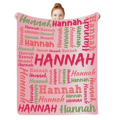 Artsadd Personalized Blankets for Kids with Names, Customized Blankets with Name for Adult, Custom Baby Blankets for Boys Girls Newborn Toddler Receiving Swaddle Blanket Birthday 40" x 50"