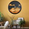 17.3'' Moving Sand Art Decor Picture, 3D Deep Sea Moving Sand Art 360 Rotating Sand Painting Wall Art Mounted Glass Crafts Deep Sea Sandscape for Living Room Relaxing Mood Home Office Decoration (F) view 3