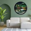 17.3'' Moving Sand Art Decor Picture, 3D Deep Sea Moving Sand Art 360 Rotating Sand Painting Wall Art Mounted Glass Crafts Deep Sea Sandscape for Living Room Relaxing Mood Home Office Decoration (H) view 3