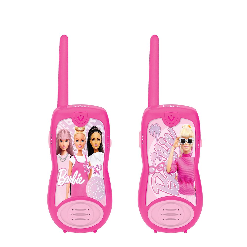Lexibook, Barbie, Walkie Talkies 200 m, Children's Communication Games, 2 Communication Channels, Belt Clip, Pink, TW12BB