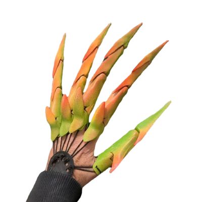 RIPTEADRY Halloween Articulated Fingers 3D Printed Flexible Finger Extensions Halloween Finger Decoration Fits All Finger Sizes, Camouflage Left Hand