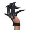 RIPTEADRY Halloween Articulated Fingers 3D Printed Flexible Finger Extensions Halloween Finger Decoration Fits All Finger Sizes, Black Left Hand view 1