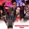 RIPTEADRY Halloween Articulated Fingers 3D Printed Flexible Finger Extensions Halloween Finger Decoration Fits All Finger Sizes, Black Left Hand view 2