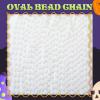 Riceshoot 200 Pcs White Bead Necklace Bulk Mardi Gras Oval Beads Necklace Party Favors 33" 7mm Metallic Color Beaded Costume Necklaces for Halloween Christmas Festive Event Accessories view 3