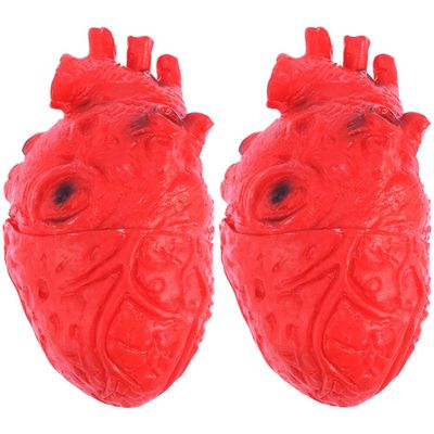 DECHOUS 2Pcs Heart Halloween Prop Realistic Fake Heart Body Organs Life Size Heart Halloween Fake Heart Decor for Haunted House Halloween Party Props