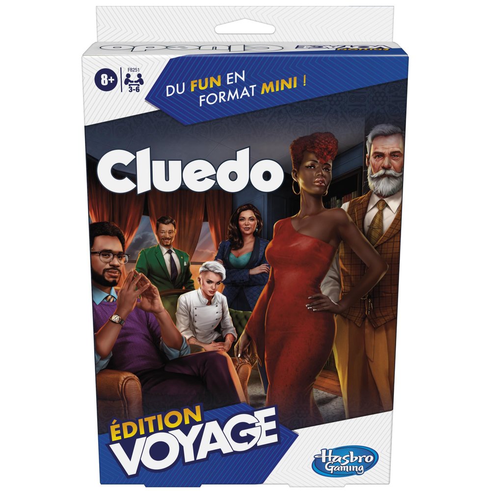 Hasbro Gaming Cluedo Travel Game, Easy to Carry, Game for 3-6 Players, Travel Game for Children - French Version