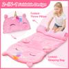 iPlay, iLearn Kids Unicorn Sleeping Bag, Toddler Girl Nap Mat, Plush Animal Slumber Bag 2 In 1 Pink Pillow Daycare Preschool Kindergarten Birthday Gift Travel Sleepover 3 4 5 6 7 8 10 12 Yr Child Teen view 4