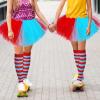5 Layered Tutu Skirt for Kids Tulle Tutu Skirt with Tube Socks Princess Runners Costumes Cosplay for Girls Kids(Blue and Red) view 2
