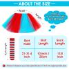 5 Layered Tutu Skirt for Kids Tulle Tutu Skirt with Tube Socks Princess Runners Costumes Cosplay for Girls Kids(Blue and Red) view 4