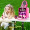 BIBUTY Kids Makeup Kit - Princess Dress Up Shoes, Crowns & Handbag - Pretend Play Fake Makeup Set for Girls, Ages 3-6 view 2