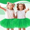 5 Layered Tutu Skirt for Kids Tulle Tutu Skirt with Tube Socks Princess Runners Costumes Cosplay for Girls Kids (Green,Kid) view 2