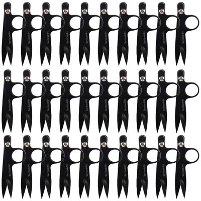 JubileeYarn Professional Multi-Purpose Titanium Precision Trimmer - Black - 30 Pairs