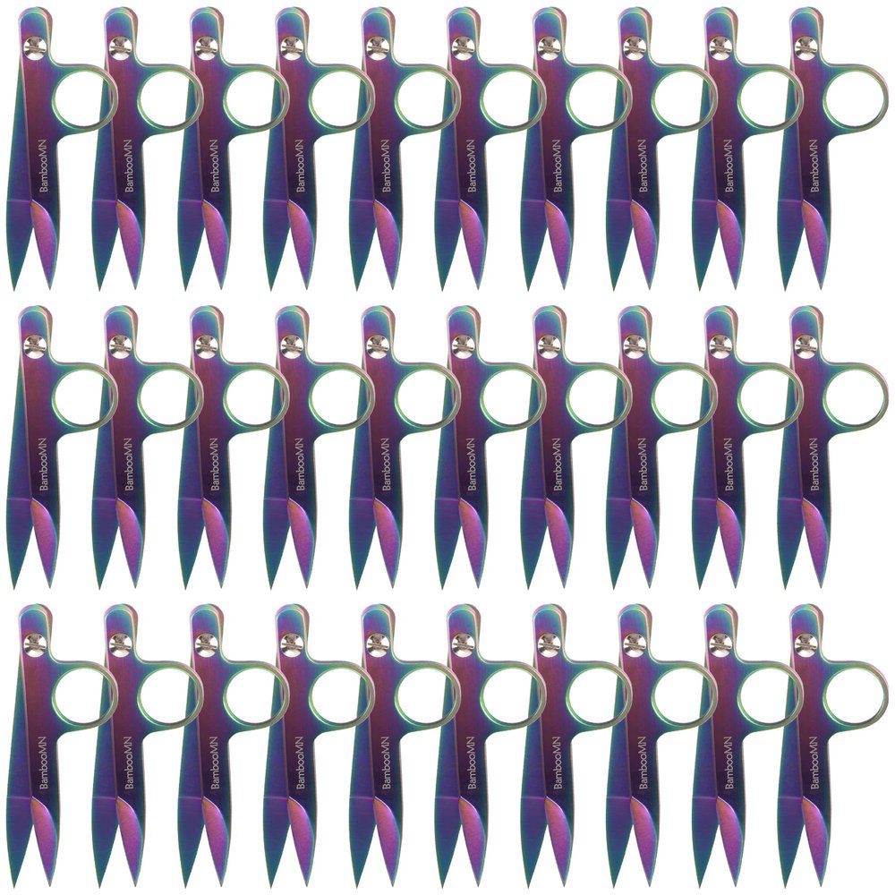 JubileeYarn Professional Multi-Purpose Titanium Precision Trimmer - Rainbow - 30 Pairs