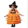 Fun Costumes Toddler Midnight Pumpkin Patch Witch Costume, Girl's Witch Costumes, 2T/4T, Orange view 1