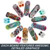 Hot Wheels Skate Fingerboards 10-Pack, Set of 10 Finger Skateboards with 5 Pairs of Removable Skate Shoes for Kids, Hot Wheels-Themed Graphics view 4