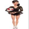 Barbie Inspiring Women Doll, Kristi Yamaguchi Collectible in 1992 Winter Olympics Costume, Sparkly Black and Gold Leotard and White Skates view 1