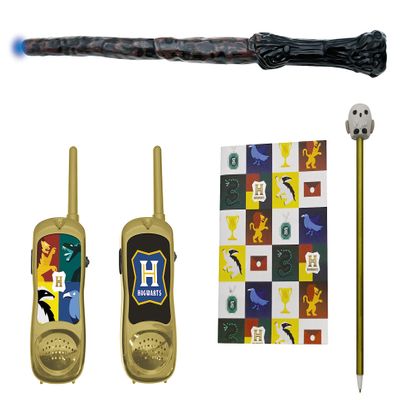 Lexibook Harry Potter - Wizard Adventurer Set with Talkies-Walkies, Magic Wand, Notebook, Pen, Eraser, White/Gold, RPTW11HP
