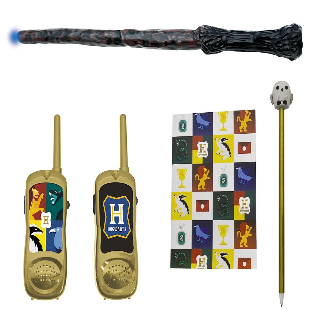 Lexibook Harry Potter - Wizard Adventurer Set with Talkies-Walkies, Magic Wand, Notebook, Pen, Eraser, White/Gold, RPTW11HP